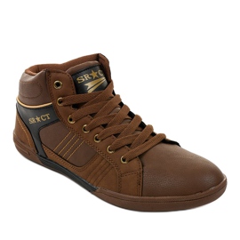 Braune Herren-Sneaker zum Schnüren 15M749 schwarz 1