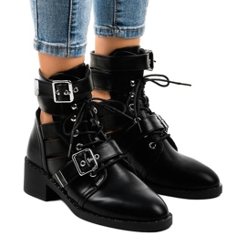 Schwarze Damenstiefel auf massiver T195-Sohle 1