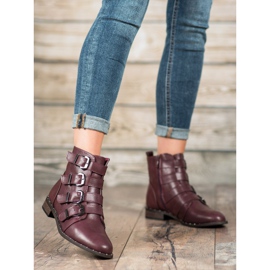 Cm Paris Stiefel mit Schnallen rot 1