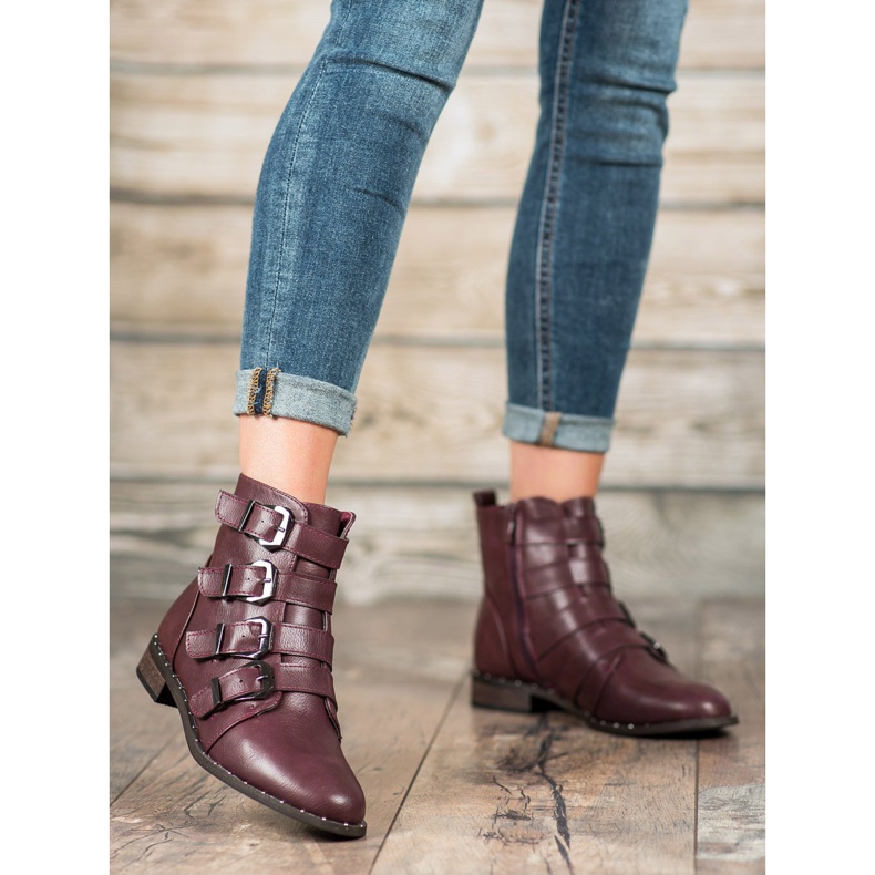 Cm Paris Stiefel mit Schnallen rot 1