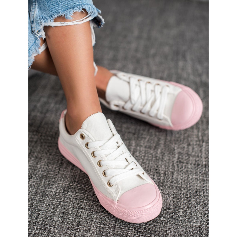 EXQUILY Bunte Turnschuhe weiß 1