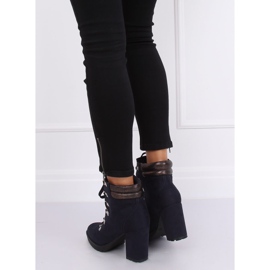 Marineblaue Holzstiefel 8992 Blau navy blau 1