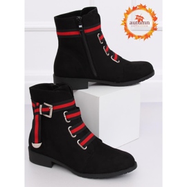 Schwarze flache schwarze Damenstiefel 1706 Black 1