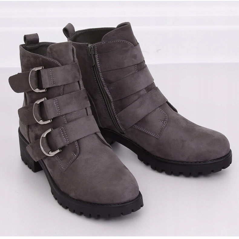 Grau Graue Stiefel für Damen Z144 Grau 2