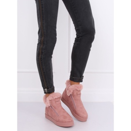 Pinke knöchelhohe Sneakers mit Fell W19-29 Pink rosa 1