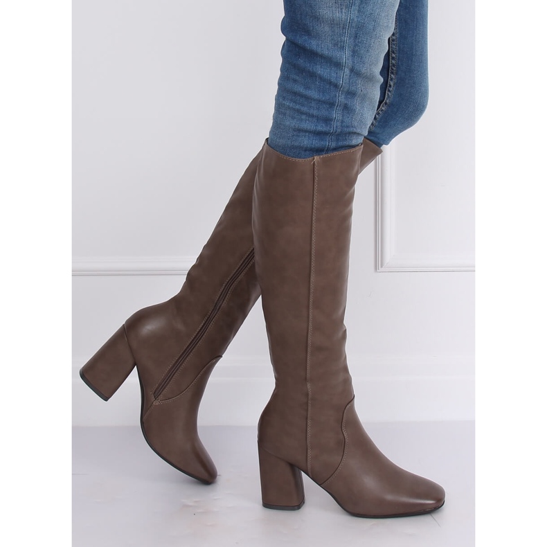 Klassische High Heels beige 5319 Khaki 2