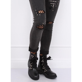 Schwarze Militärstiefel LJ001 Schwarz 1