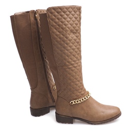 Gesteppte warme Stiefel 16072 Khaki mehrfarbig grün 1