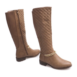 Gesteppte warme Stiefel 16072 Khaki mehrfarbig grün 2