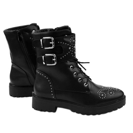 Schwarze Damenstiefel mit Reißverschluss A-321 1