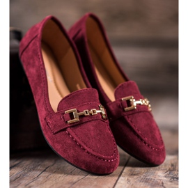 Abloom Wildleder Herren mit Ornament rot 2