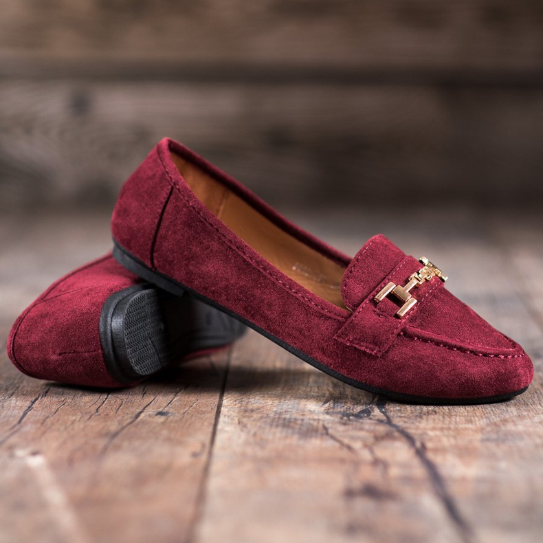 Abloom Wildleder Herren mit Ornament rot 1