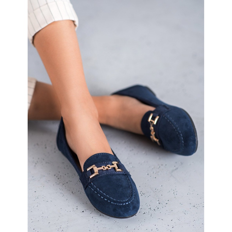 Abloom Wildleder Herren mit Ornament blau 2