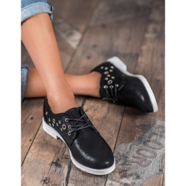 SHELOVET Gebundene Schuhe mit Öko-Leder schwarz 1