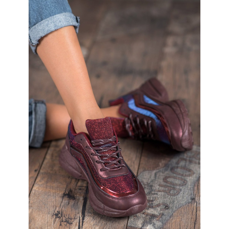 SHELOVET Glänzende Sportschuhe rot 2