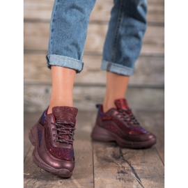 SHELOVET Glänzende Sportschuhe rot 1