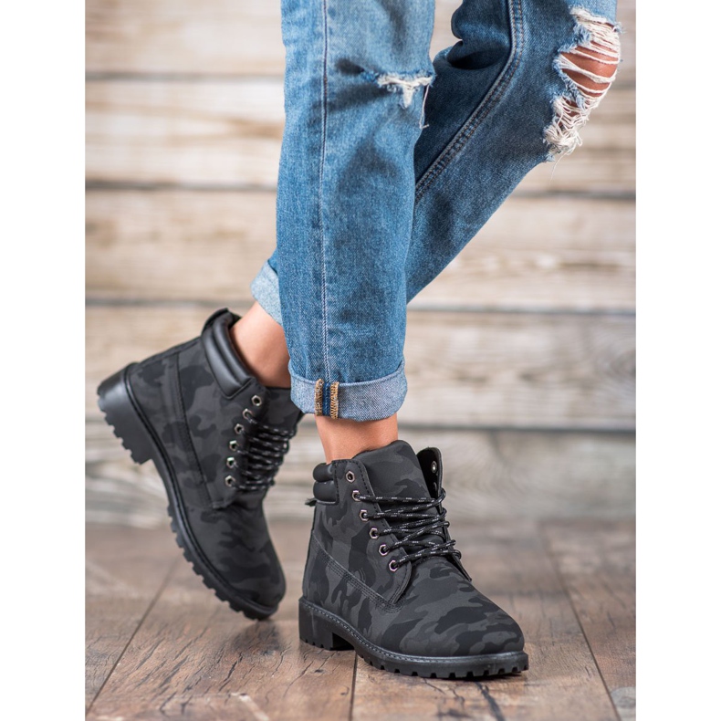 Marquiz Schnür-Trapper Moro schwarz grau 2