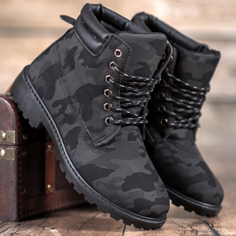 Marquiz Schnür-Trapper Moro schwarz grau 1