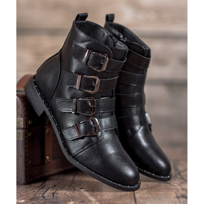 Cm Paris Stiefel mit Schnallen schwarz 2