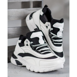 SHELOVET Mode-Turnschuhe weiß schwarz 1