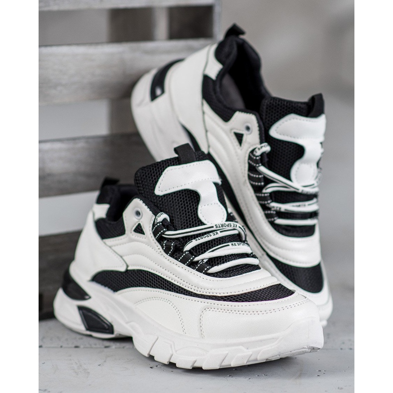 SHELOVET Mode-Turnschuhe weiß schwarz 1