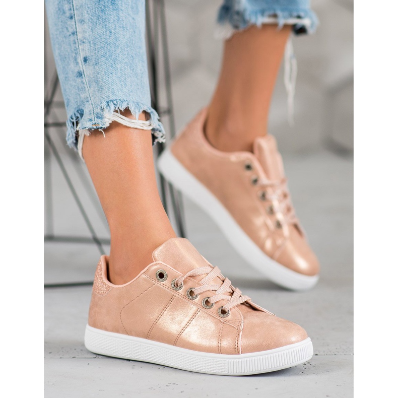 SHELOVET Sneakers mit Glitzer rosa 1