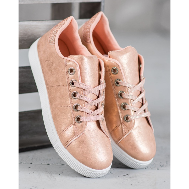 SHELOVET Sneakers mit Glitzer rosa 2