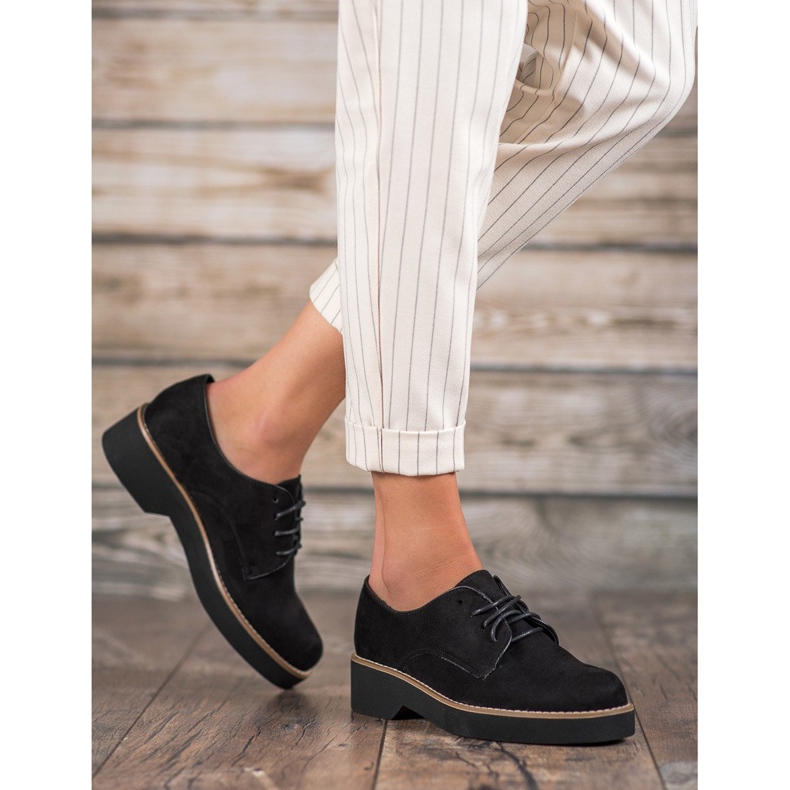 SHELOVET Schwarze Wildlederschuhe 2