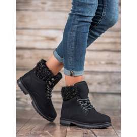 SHELOVET Trapper mit Glitzer schwarz 1