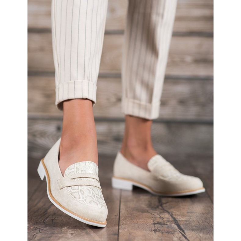 Bestelle Mokassins mit Glitzer braun 1