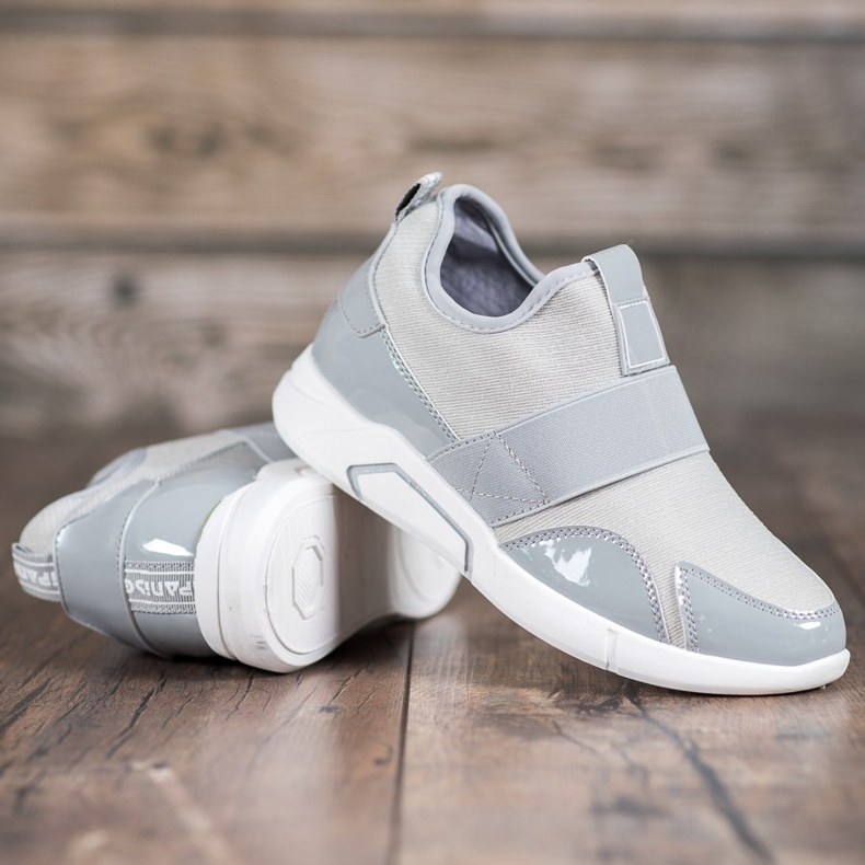 Ideal Shoes Modische Slip-On-Sneakers grau 1