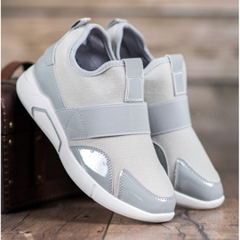 Ideal Shoes Modische Slip-On-Sneakers grau 2
