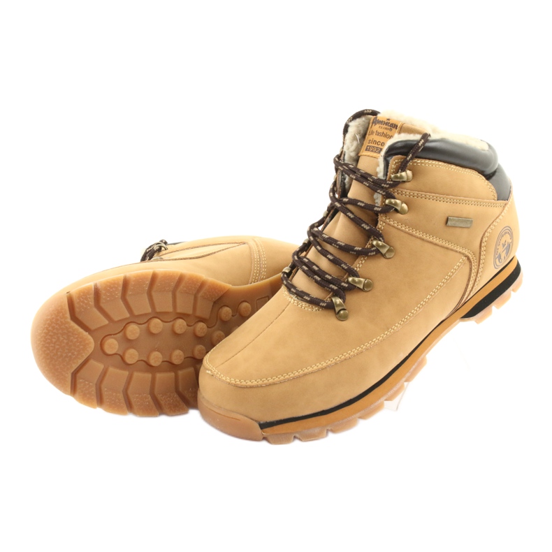 American Club Schnürstiefel ES39 camel braun mehrfarbig 4