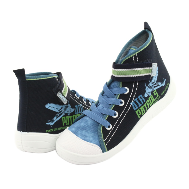 Befado Kinderschuhe 268Y066 navy blau blau grün 3