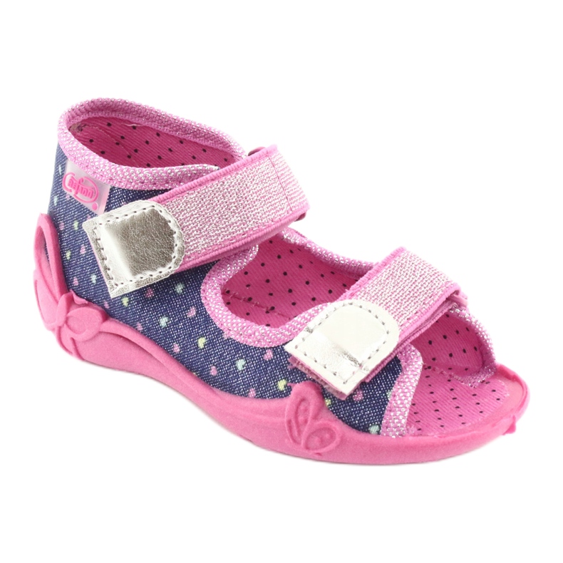 Befado Kinderschuhe 242P093 marineblau rosa 1