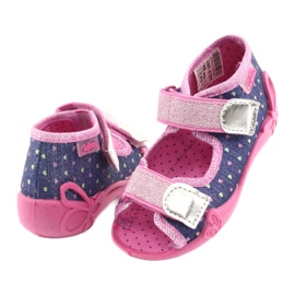 Befado Kinderschuhe 242P093 marineblau rosa grau 3