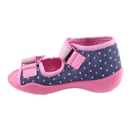 Befado Kinderschuhe 242P093 marineblau rosa grau 2