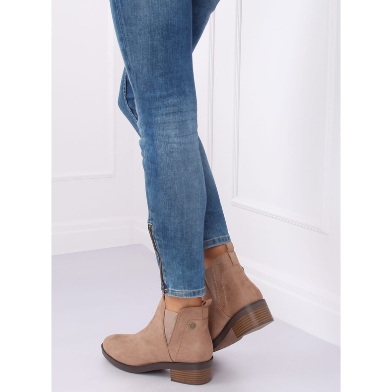 Beige Chelsea Boots für Damen 8B978 Khaki 1