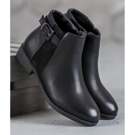 Abloom Stiefel mit flachem Absatz schwarz 1