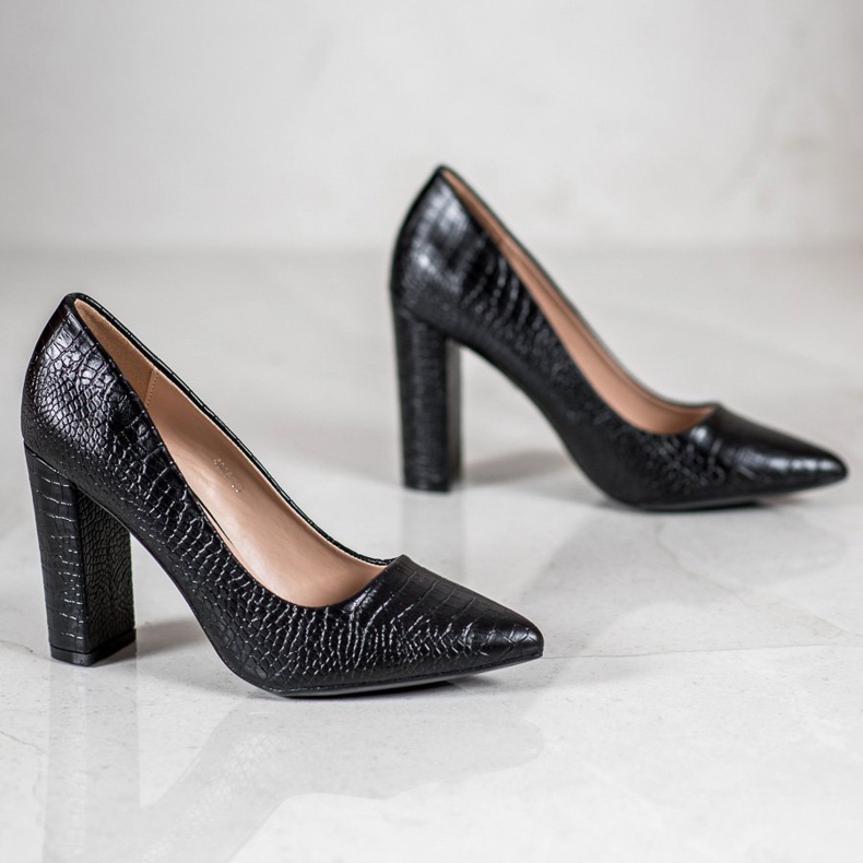 Diamantique Pumpen auf einer Säule schwarz 1