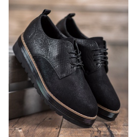 SHELOVET Schuhe auf der Plattform mit Schlangenmuster schwarz 1