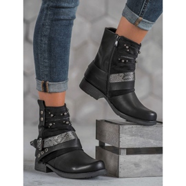 Bestelle Bikerstiefel schwarz 1