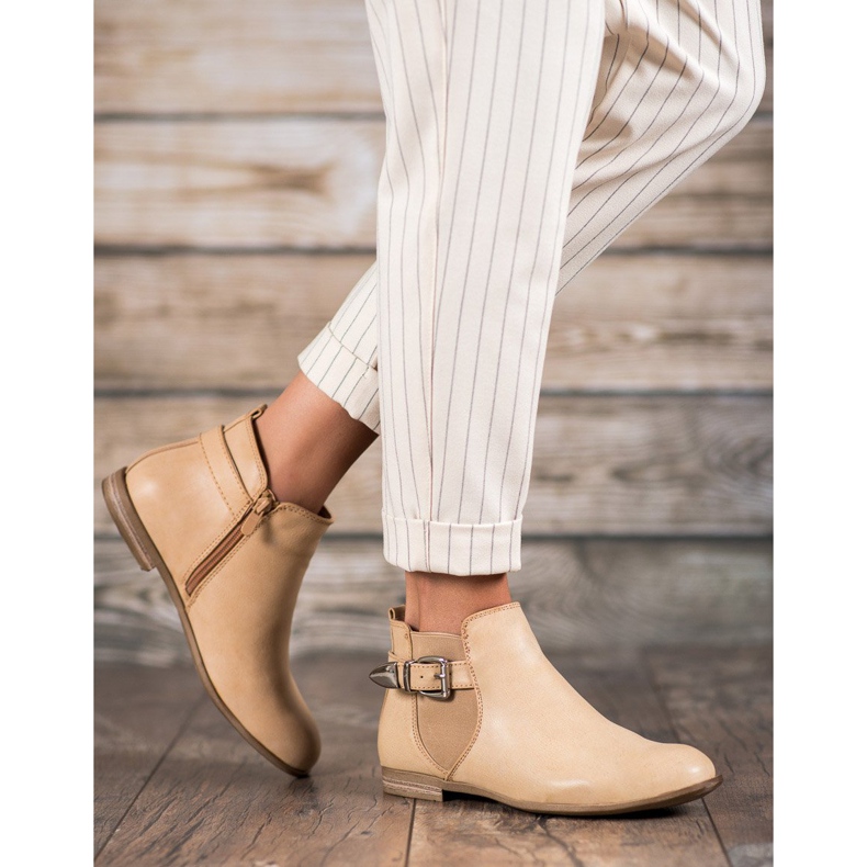 Sixth Sense Stiefel aus Öko-Leder mit Schnalle braun 2