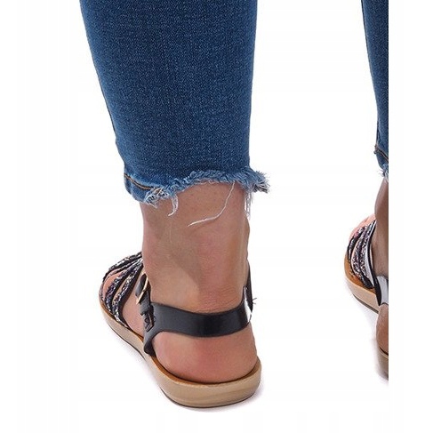 Sandalen 3-8 Schwarz mit Brokat 2