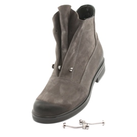 Badura Graue Stiefel mit Strasssteinen 6
