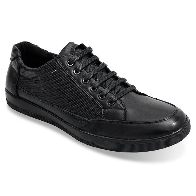 Schnürschuhe aus Leder LJ19 Schwarz 1