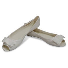 Ballerinas mit offenen Zehen Sandalen D3434 Weiß schwarz 5
