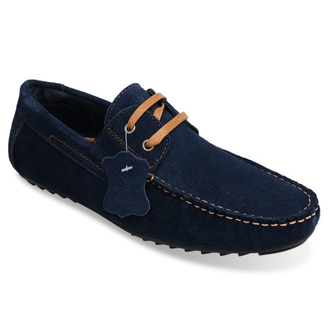 Leder-Loafer zum Schnüren SH57 Marineblau navy blau 1