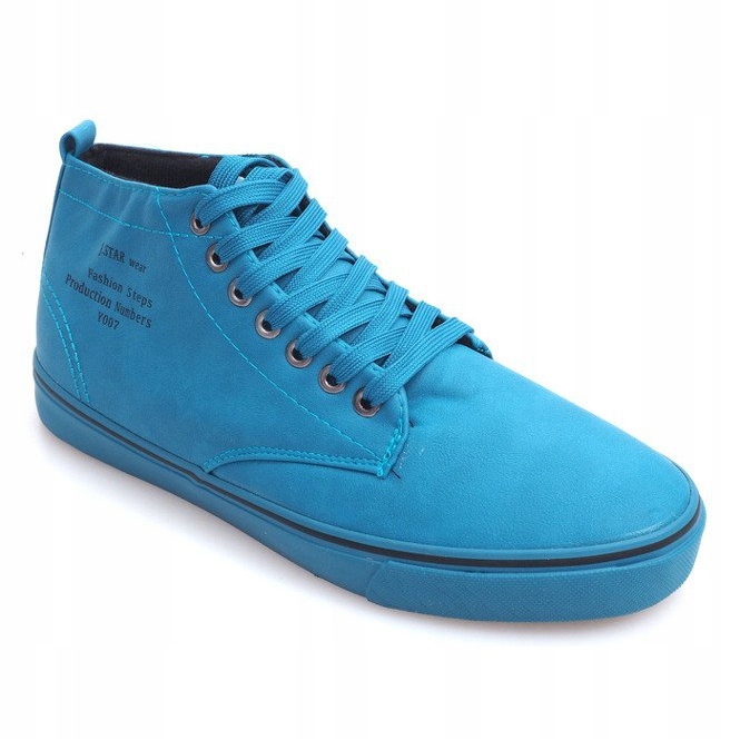 Stilvolle High-Top-Sneakers Y007 Sky Blue blau 1