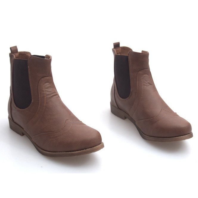 Elegante Stiefel mit Gummizug Q314CAMEL braun 1